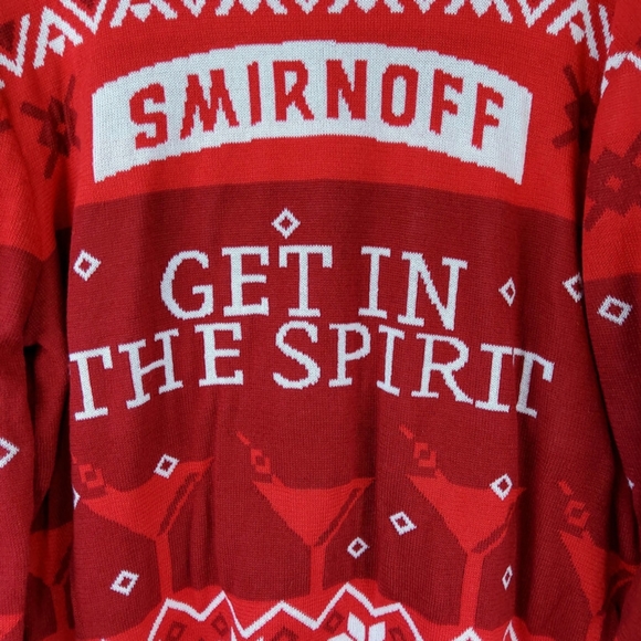 Smirnoff Vodka "Get In The Spirit" All Over Print Christmas Sweater - Picture 2 of 5
